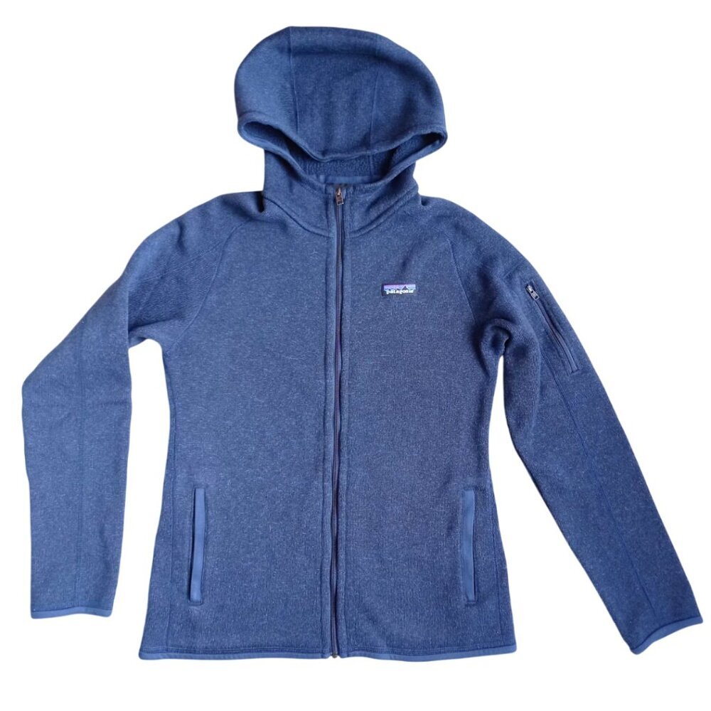 Patagonia Blue Hooded Fleece Jacket – Full Zip Performance Sweater Women’s M